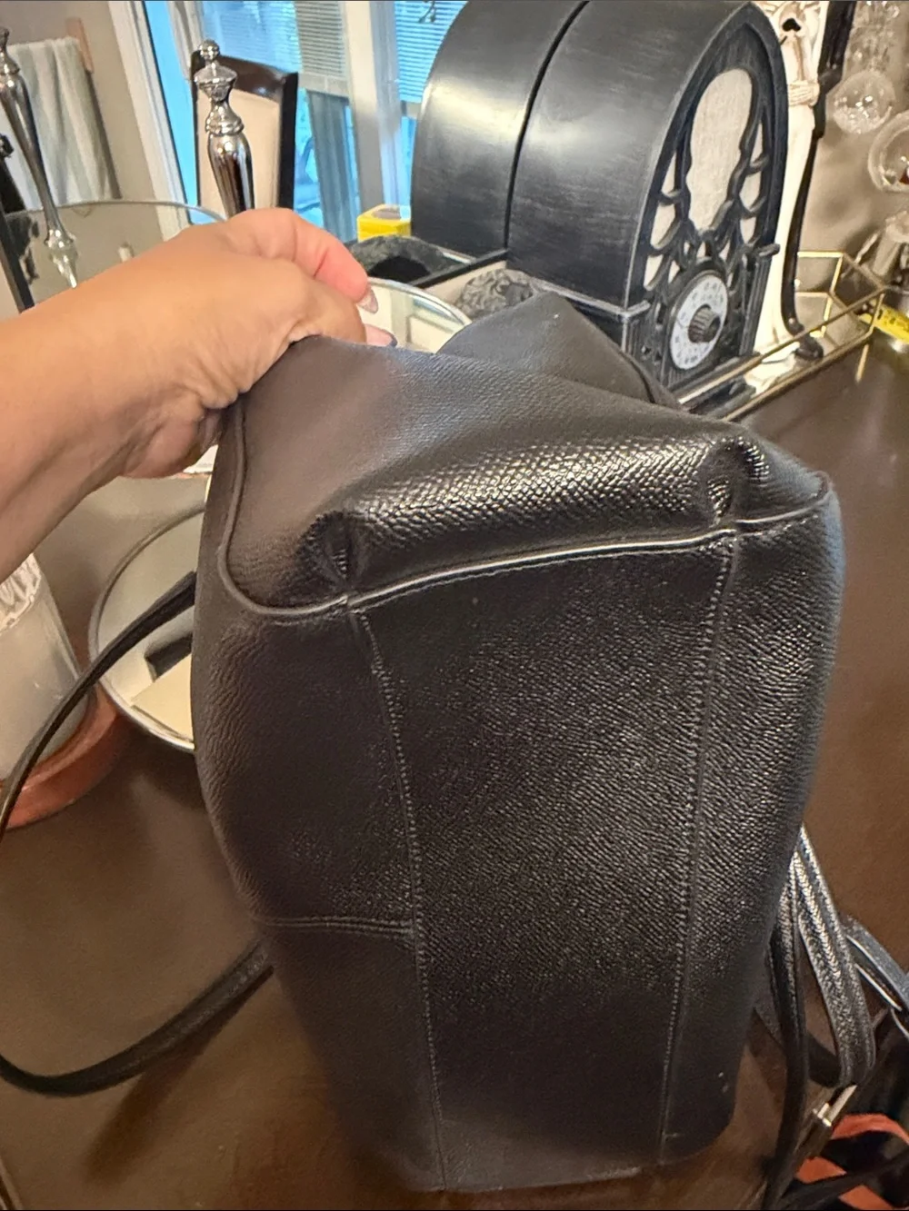 Coach Christie Black Saffiano Leather Satchel Crossbody Shoulder Triple entry